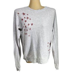 Monrow Faded Stars Raglan Sweatshirt Women's Size XS‎ Gray